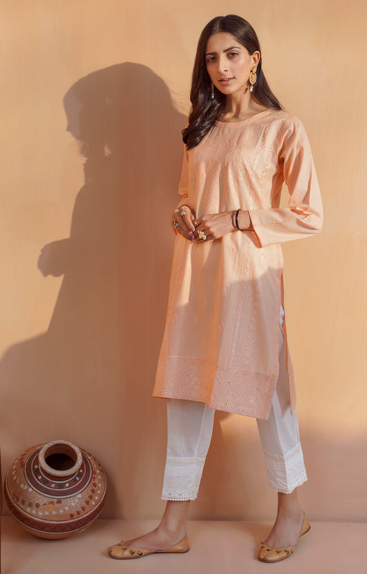 Hareer - PEACH SAND - EMBROIDERED SHIRT