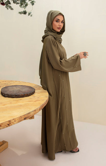 Hareer - OLIVE IRENE FRONT OPEN ABAYA