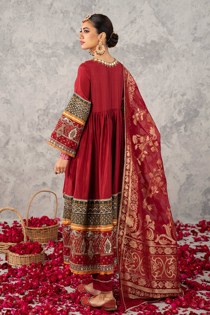 Charizma - 3-PC Embroidered Raw-Silk Shirt with Zari Jacquard Dupatta and Trouser CMA-3-78