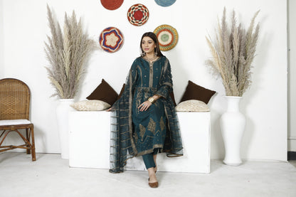 Ellena - 3-PC Stitched Paper Cotton Suit