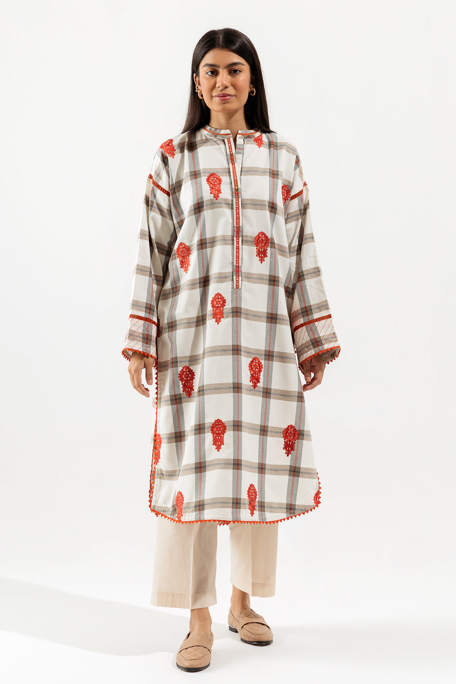 Beechtree - 1 PIECE - EMBROIDERED KHADDAR SHIRT - ANTIQUE GEM