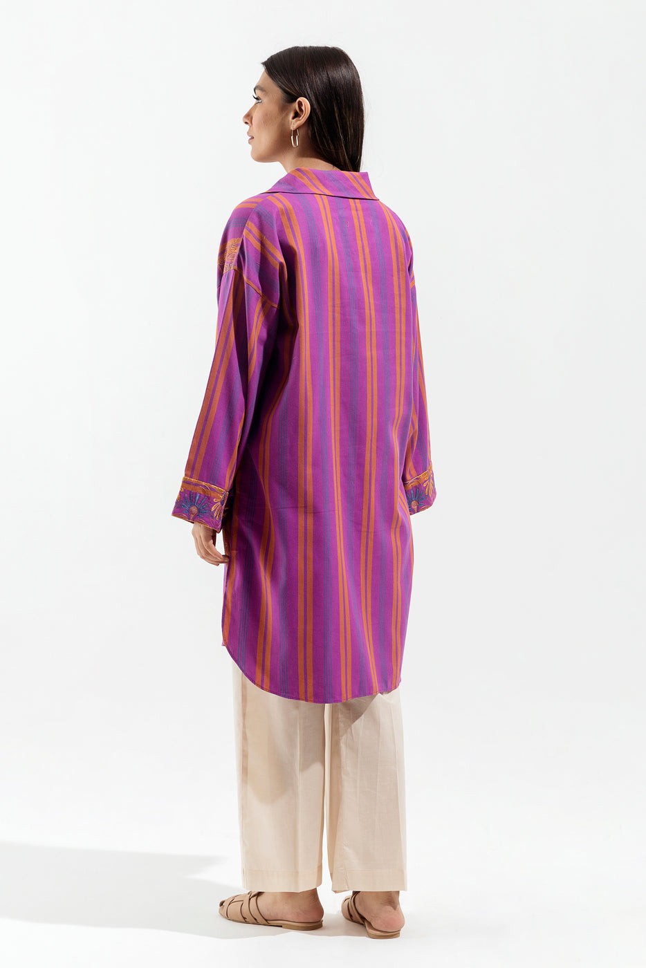 Beechtree - 1 PIECE - EMBROIDERED  FLANNEL SHIRT - VIVID AMETHYST