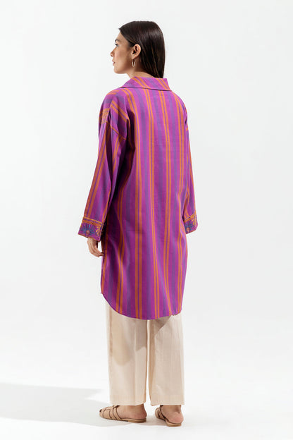 Beechtree - 1 PIECE - EMBROIDERED  FLANNEL SHIRT - VIVID AMETHYST