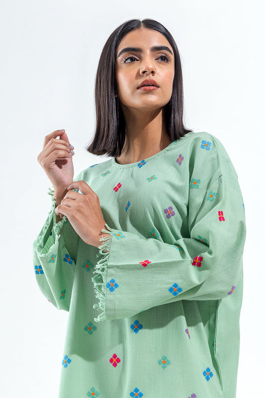 Beechtree - EMBROIDERED SLUB KHADDAR SHIRT (PRET)