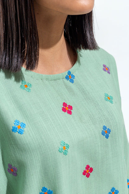 Beechtree - EMBROIDERED SLUB KHADDAR SHIRT (PRET)