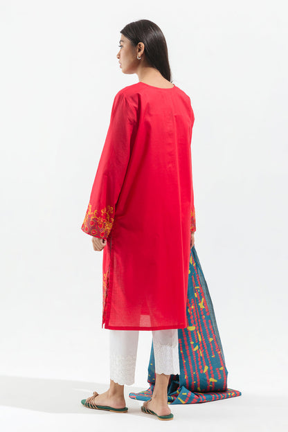 Beechtree - Embroidered Shirt With Dupatta