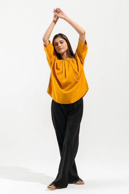 Beechtree - Mustard Smocking Top