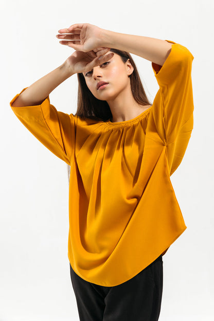 Beechtree - Mustard Smocking Top