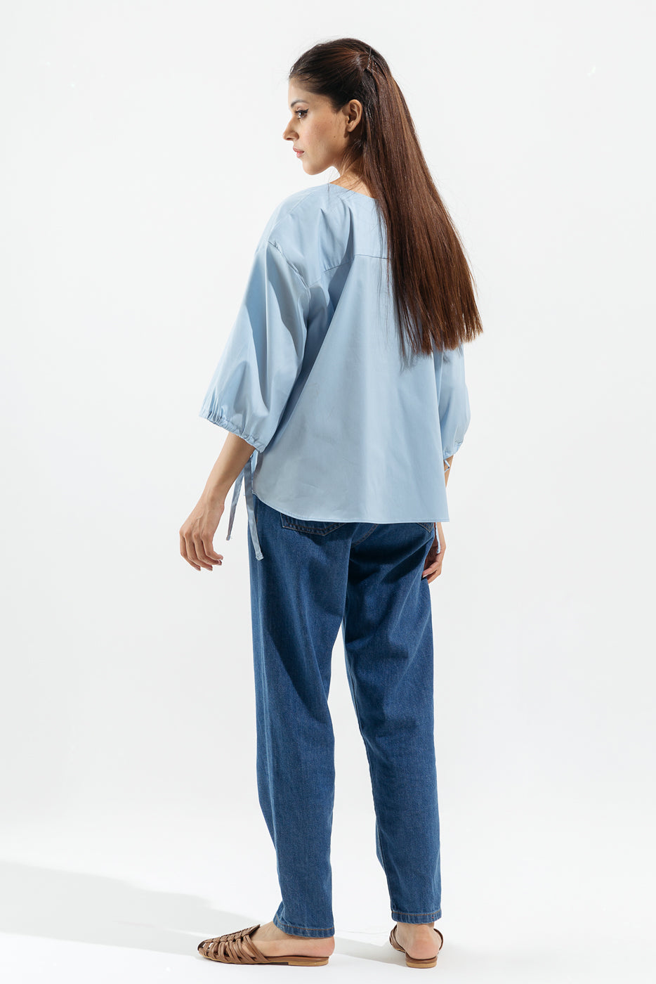 Beechtree - Light Blue Slit Cut Top