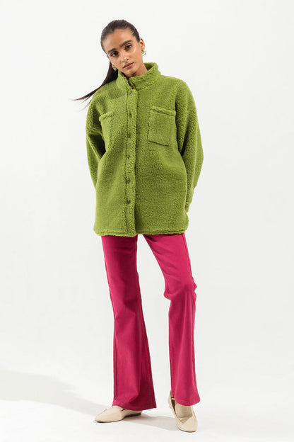 Beechtree - Lime Sherpa Shacket