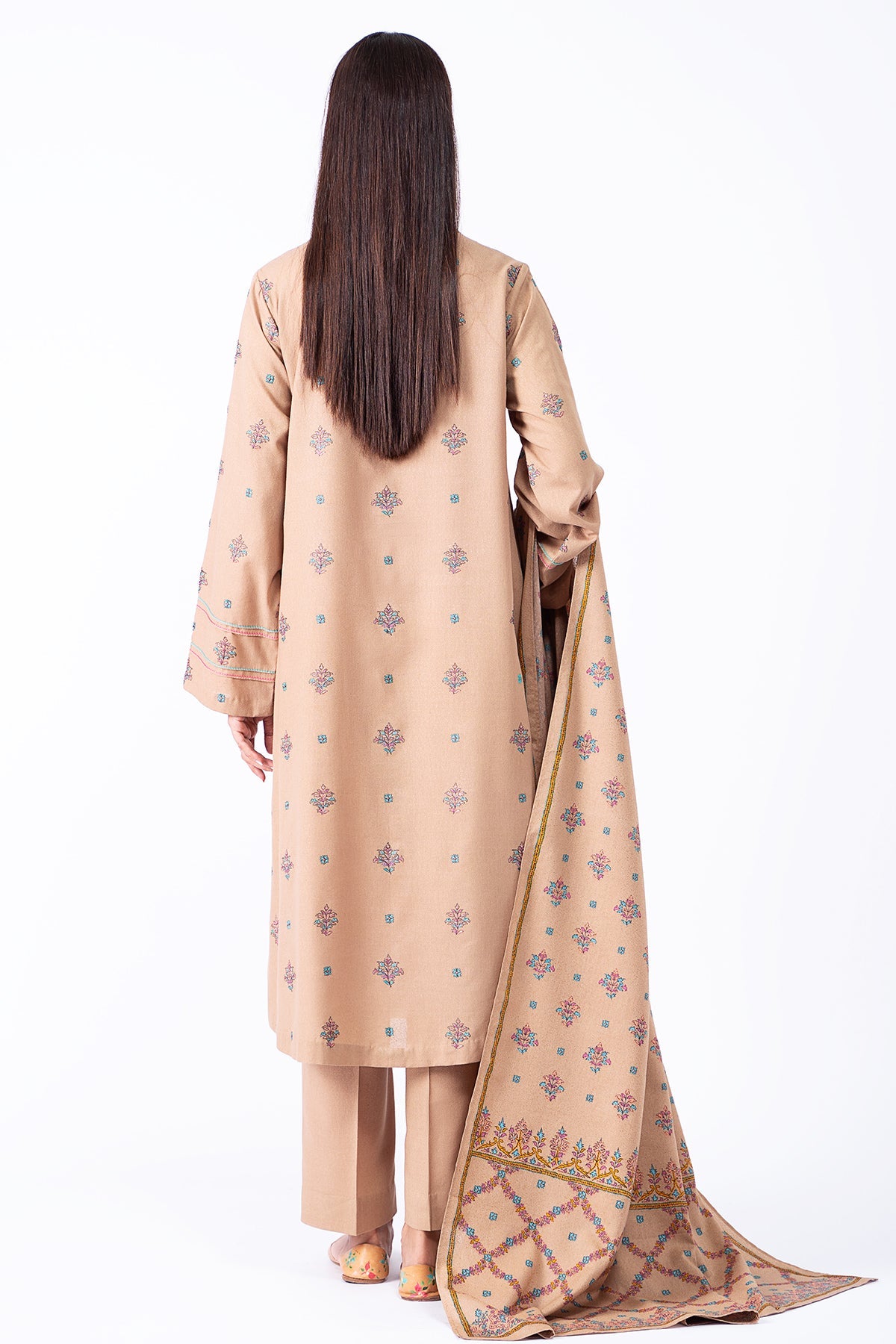 Kayseria - 3 Piece Lawn Karandi Suit