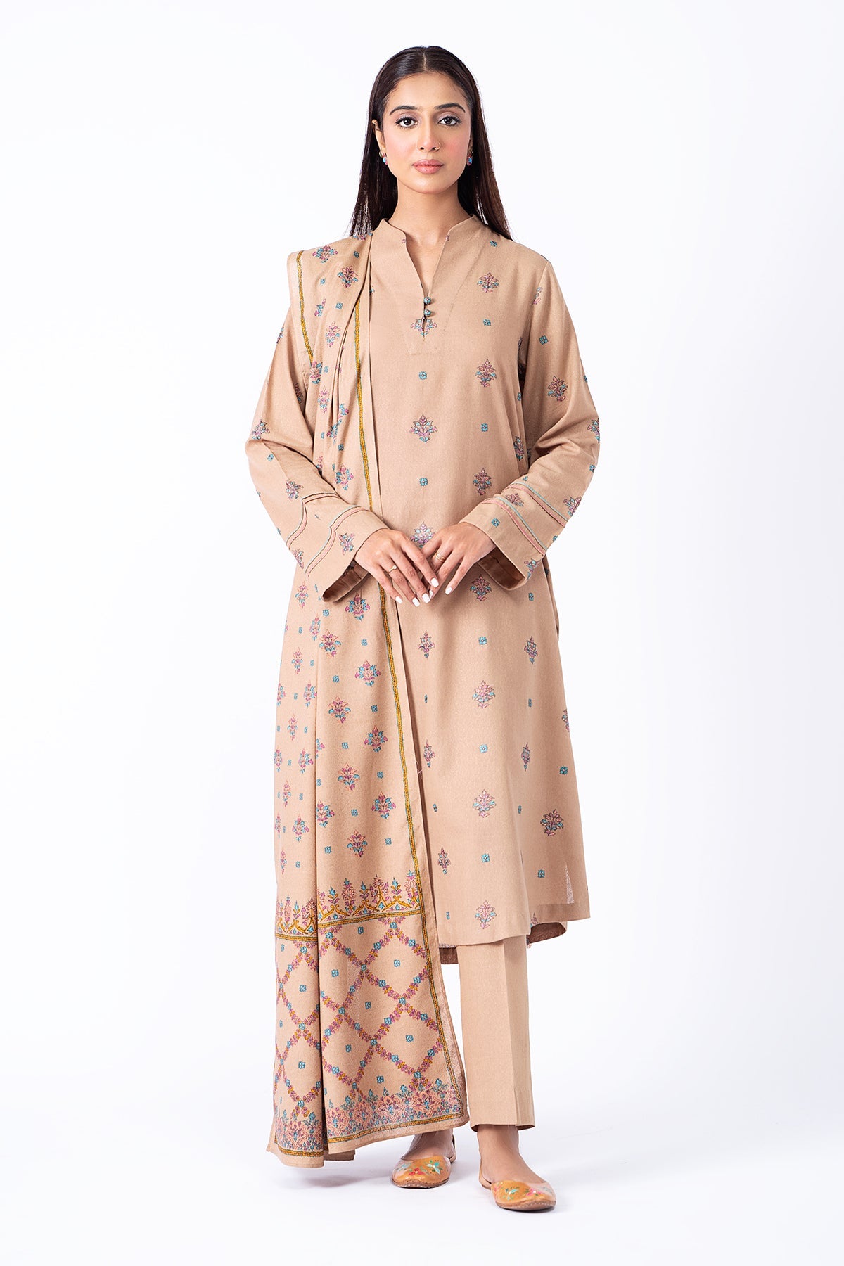 Kayseria - 3 Piece Lawn Karandi Suit