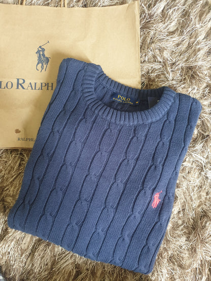 Cable Sweater - Navy