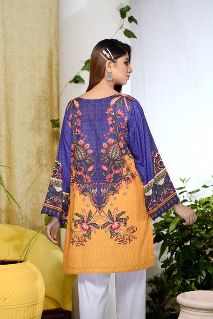 Adan's Libas - Blu Lune - Digital Printed Unstitch Lawn Kurti