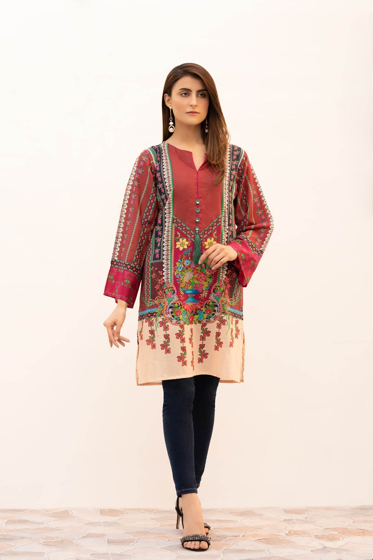 Adan's Libas - Blida - Digital Printed Stitched Lawn Kurti