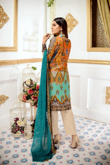 Adan's Libas - Cacao - Digital Printed and Embroidered Lawn
