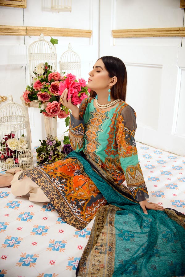 Adan's Libas - Cacao - Digital Printed and Embroidered Lawn