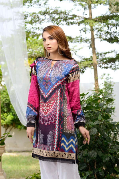 Adan's Libas - Brandy Rose - Digital Printed Unstitch Lawn Kurti