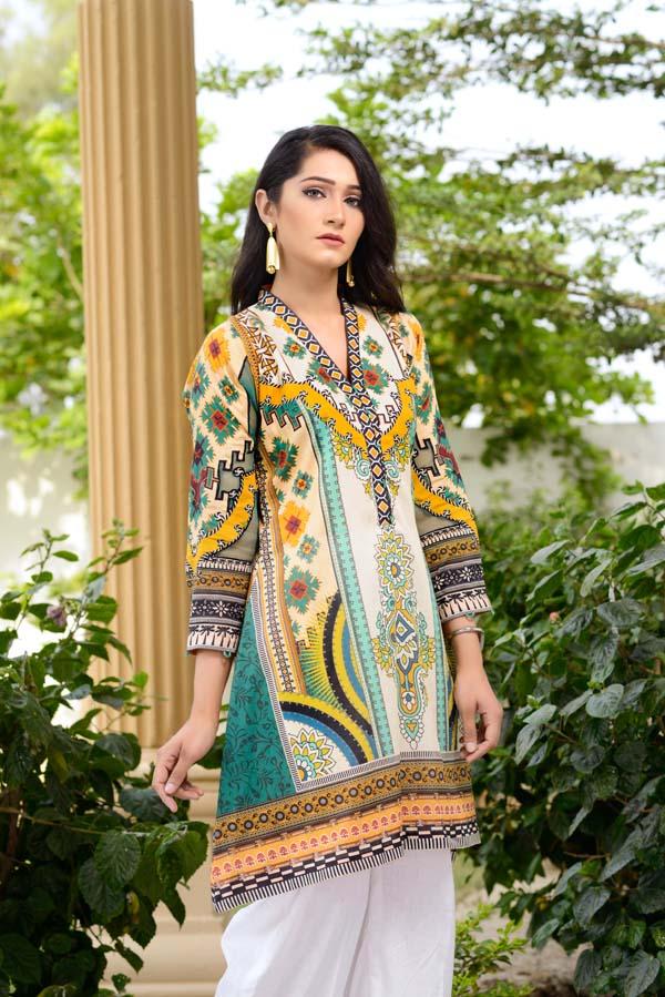 Adan's Libas - Bloom Clay - Digital Printed Unstitch Lawn Kurti