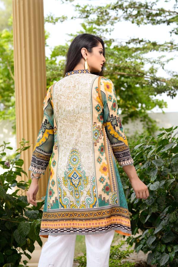 Adan's Libas - Bloom Clay - Digital Printed Unstitch Lawn Kurti