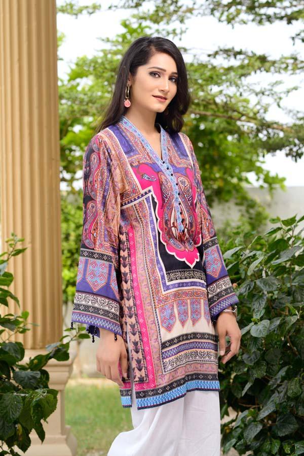 Adan's Libas - Blue Marguerite - Digital Printed Unstitch Lawn Kurti