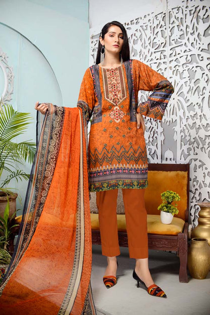 Adan's Libas - Bourbon - DIGITAL EMBROIDERED LAWN