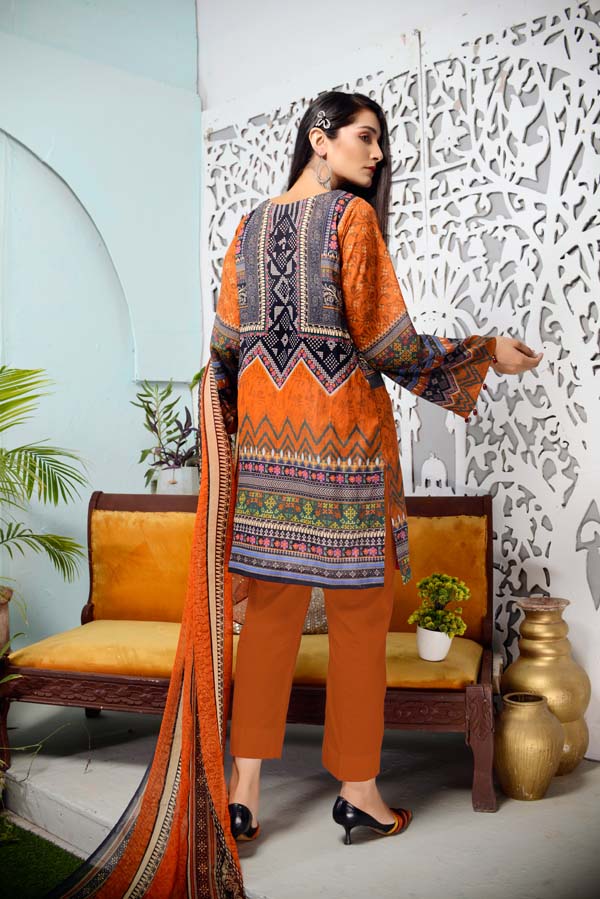 Adan's Libas - Bourbon - DIGITAL EMBROIDERED LAWN
