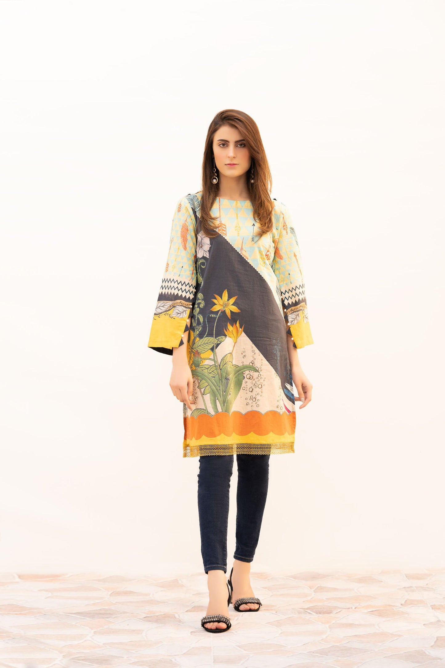 Adan's Libas - Brunia - Digital Printed Stitched Lawn Kurti