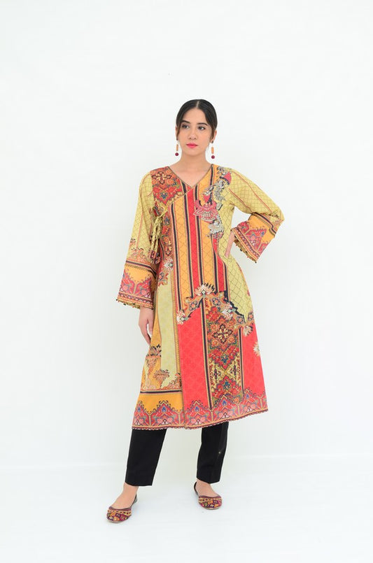 Ellena - 1-PC Kurti Unstitched Lawn