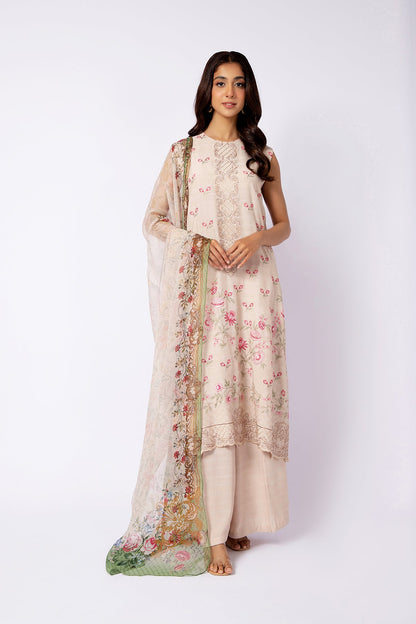 Kayseria - 3 Piece Pk Raw Silk Suit