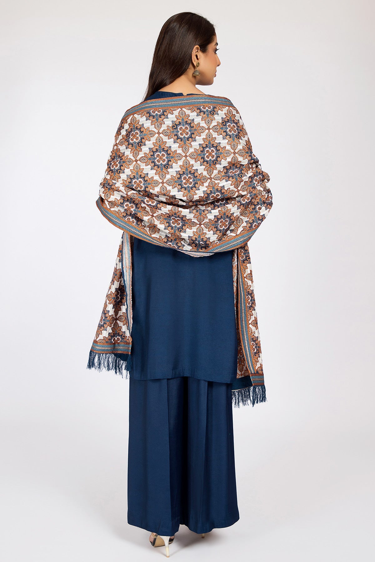 Kayseria - 1 Piece Lawn Karandi Shawl