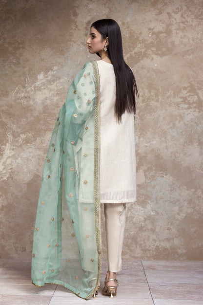Ellena - 3-PC Stitched Organza Suit