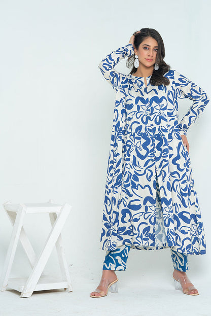 Ellena - 2-PC Stitched Printed Marina Suit