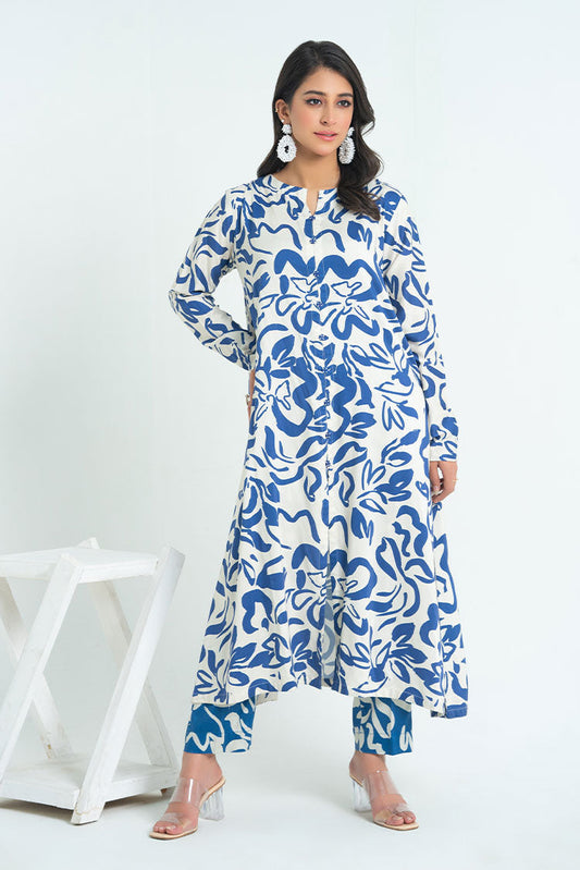 Ellena - 2-PC Stitched Printed Marina Suit
