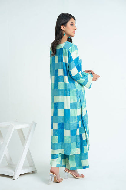 Ellena - 2-PC Stitched Printed Marina Suit