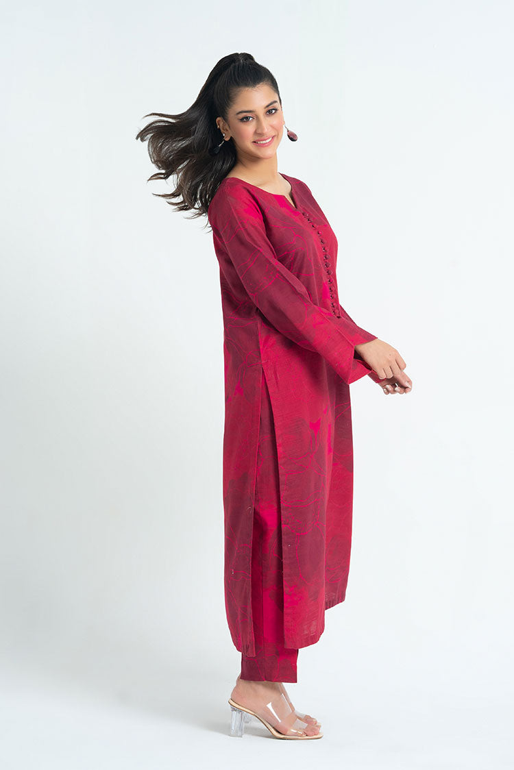 Ellena - 2-PC Stitched Printed Khaddar Suit
