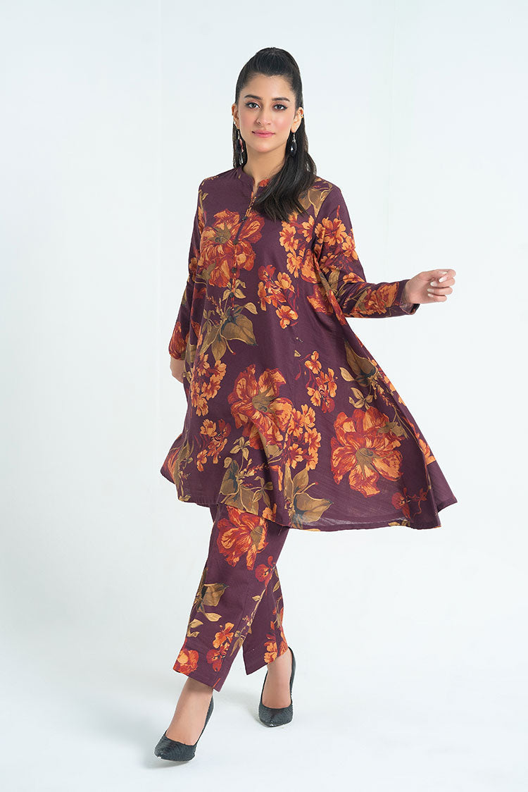 Ellena - 2-PC Stitched Printed Khaddar Suit