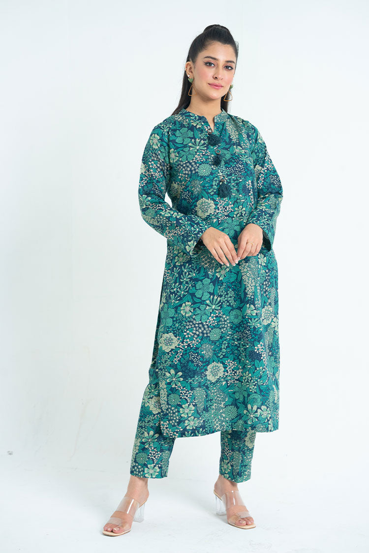 Ellena - 2-PC Stitched Printed Khaddar Suit