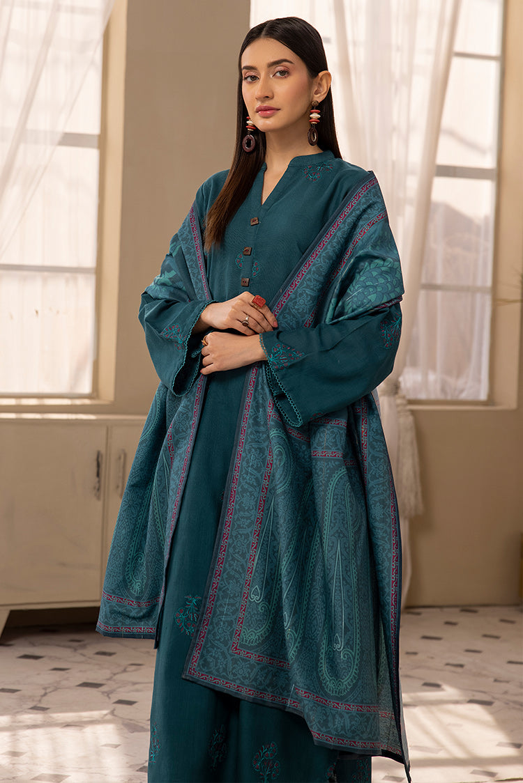 Ellena - 3-PC Stitched Embroidered Khaddar Suit