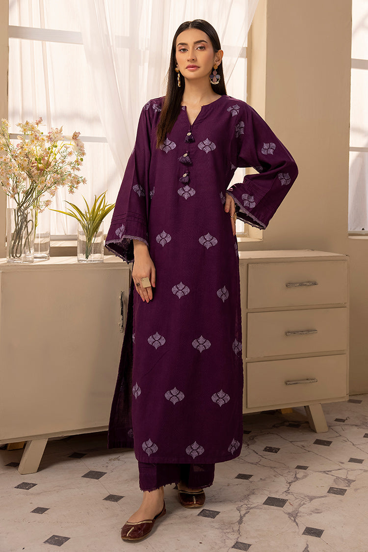 Ellena - 3-PC Stitched Embroidered Khaddar Suit
