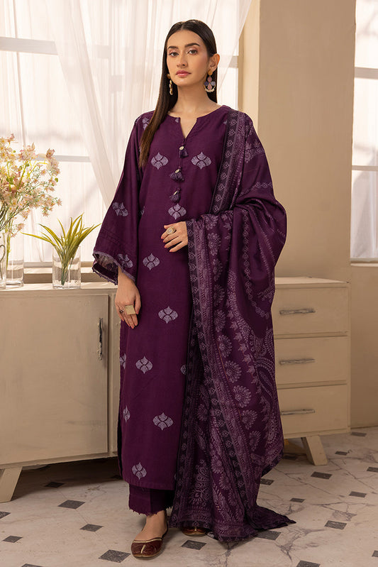 Ellena - 3-PC Stitched Embroidered Khaddar Suit