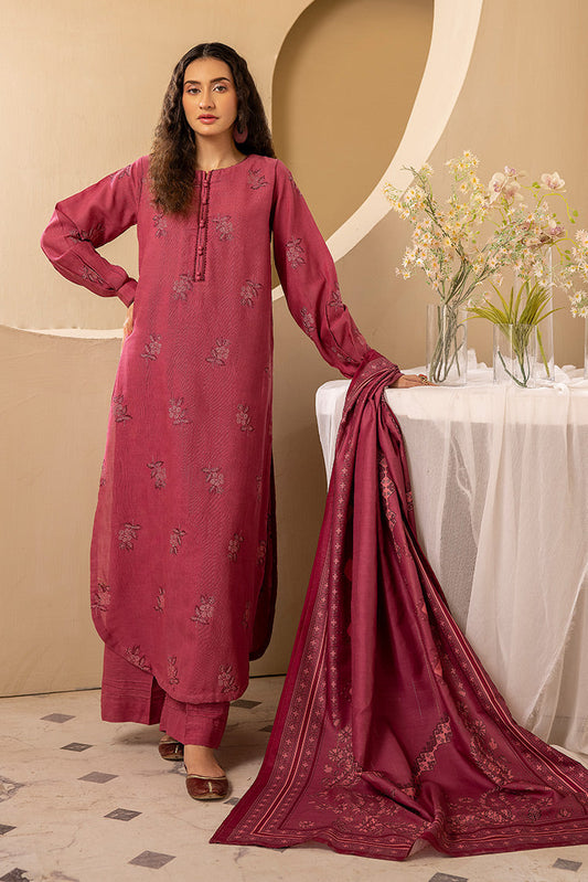Ellena - 3-PC Stitched Embroidered Khaddar Suit