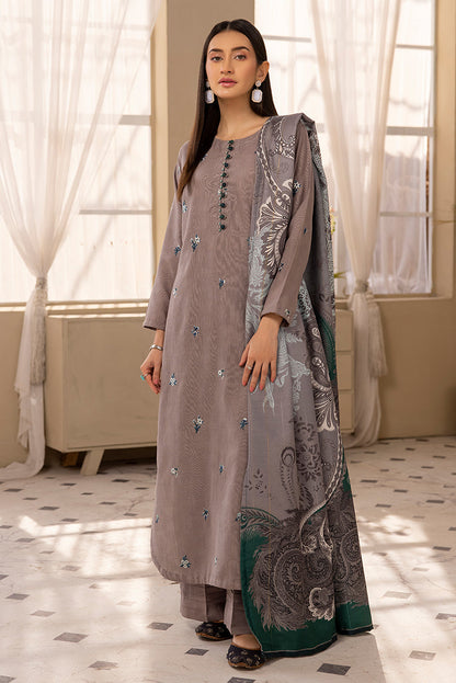 Ellena - 3-PC Stitched Embroidered Khaddar Suit