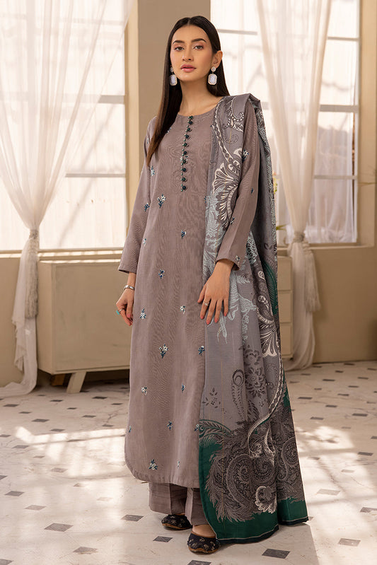 Ellena - 3-PC Stitched Embroidered Khaddar Suit