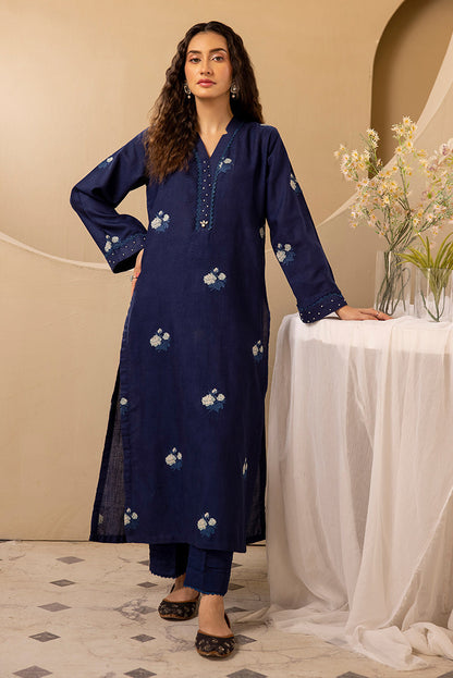 Ellena - 3-PC Stitched Embroidered Khaddar Suit