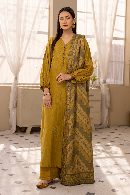 Ellena - 3-PC Stitched Embroidered Khaddar Suit