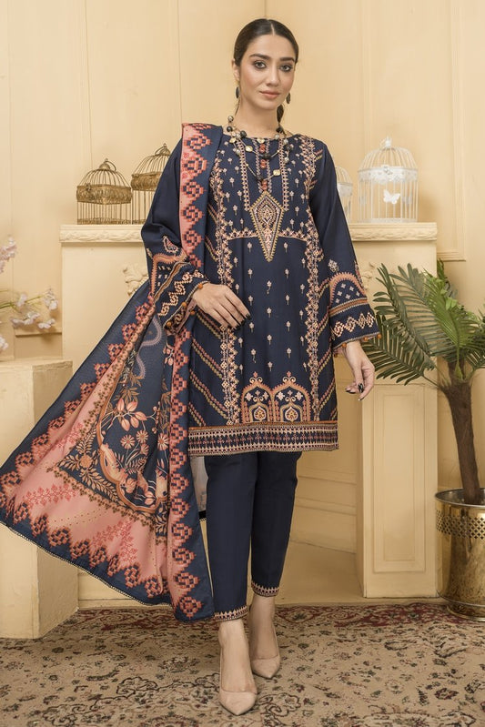 Ellena - 3-PC Stitched Khaddar Suit