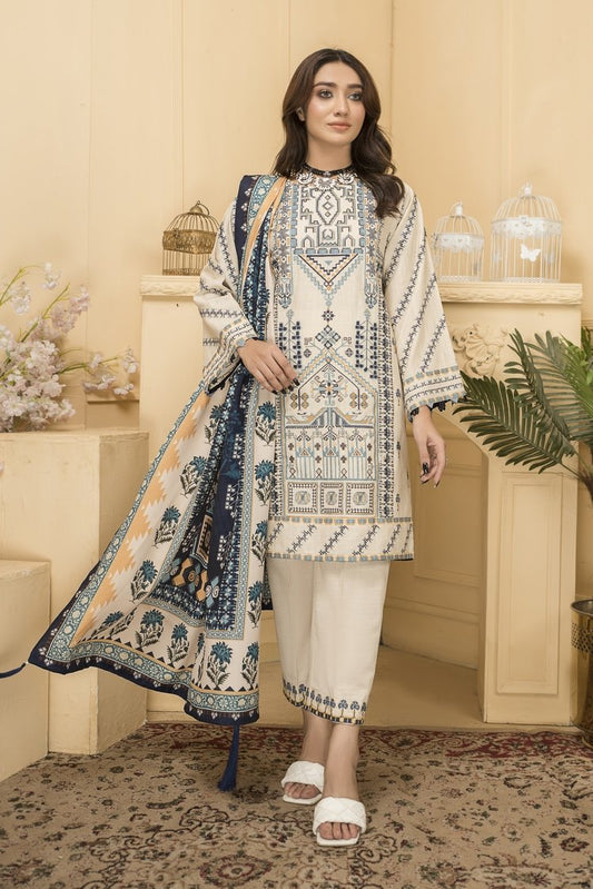 Ellena - Embroidered Khaddar 3-PC Suit