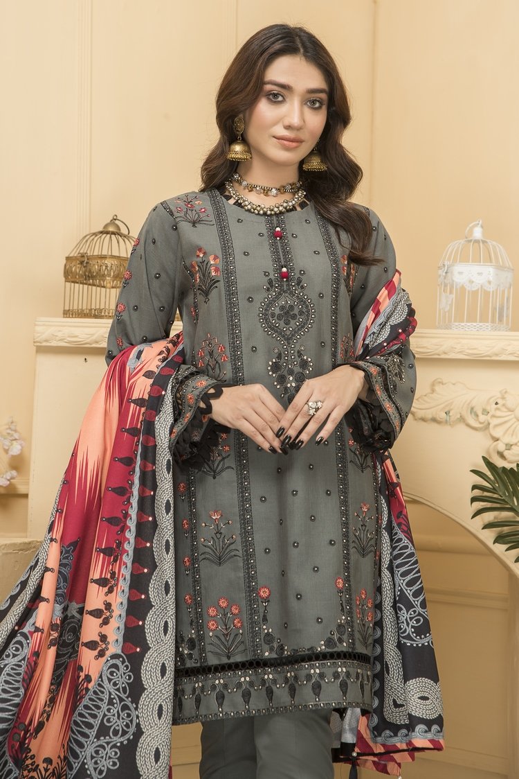 Ellena - 3-PC Stitched Khaddar Suit