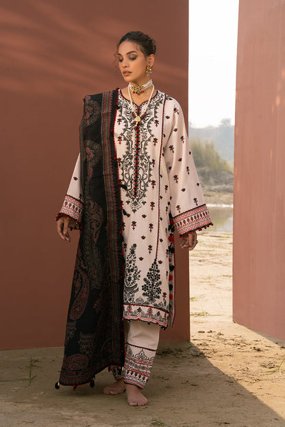 Ellena - 3-PC Unstitched Embroidered Self Jacquard Khaddar Suit